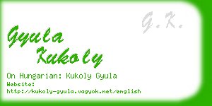 gyula kukoly business card